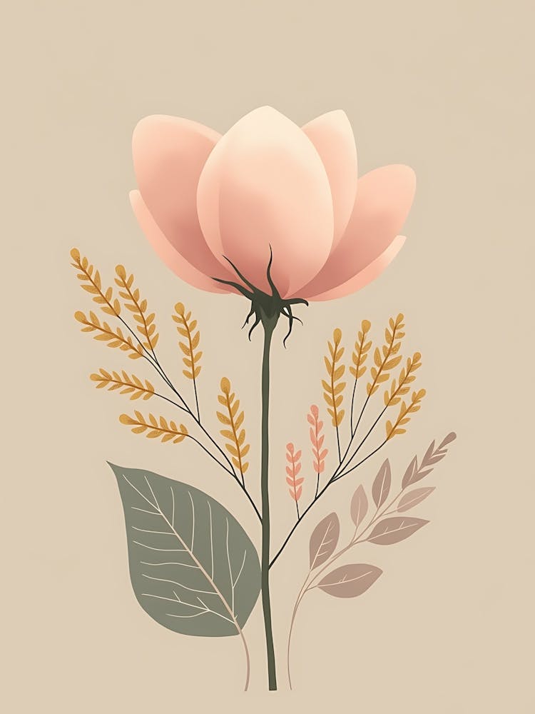 Neutral getönte Wildblumen-Komposition