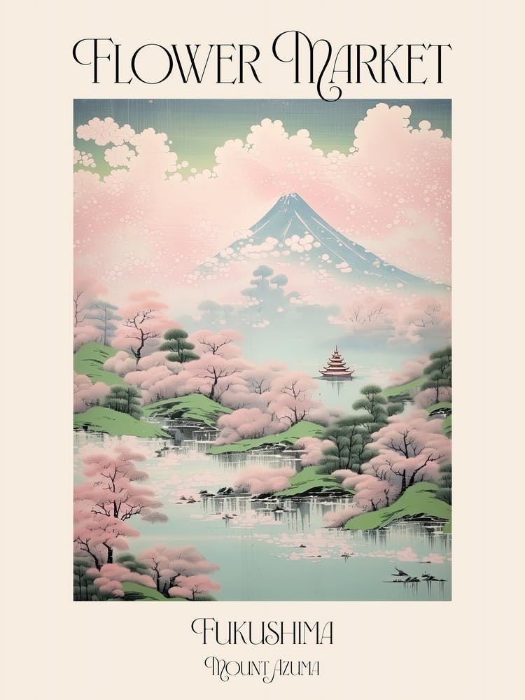 Flower Market Mount Azuma In Fukushima Japanese Landscape 5 Poster