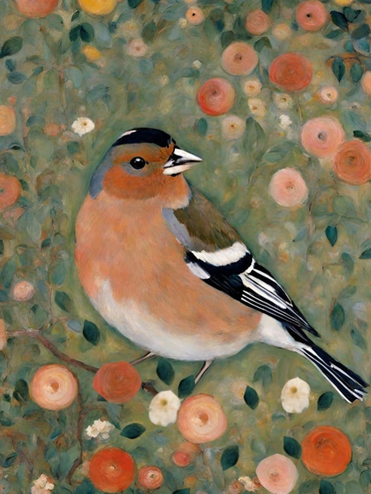 Chaffinch in style of Klimt