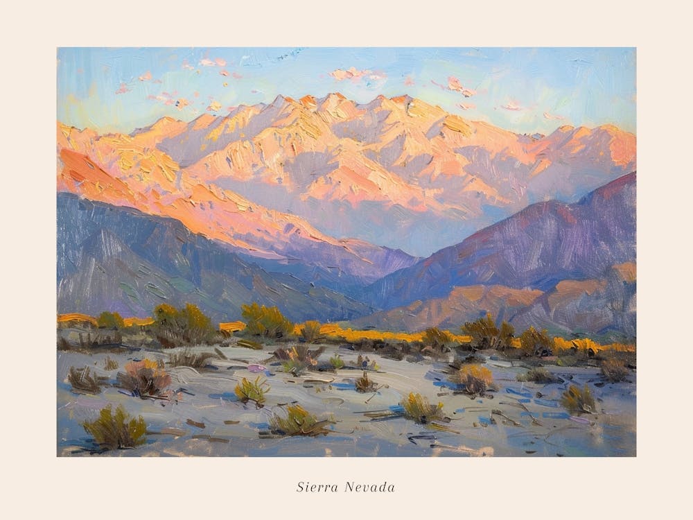 Western Sunset Landscapes Sierra Nevada 3 Poster
