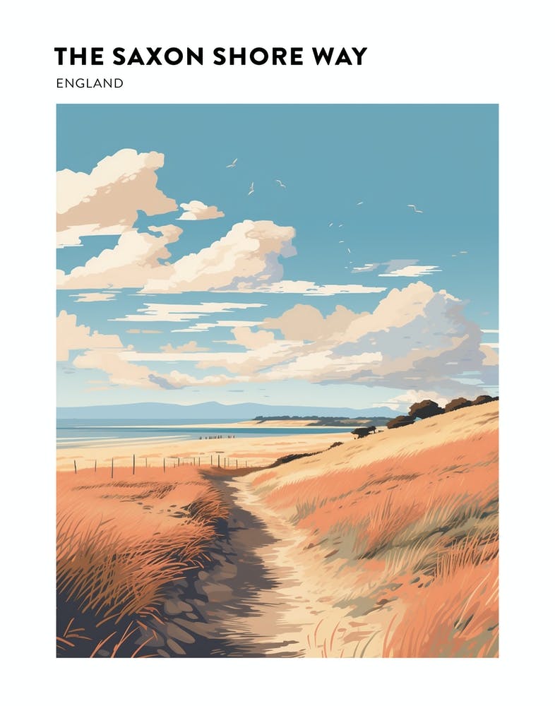 The Saxon Shore Way England 3 Hiking Trail Landscape Poster