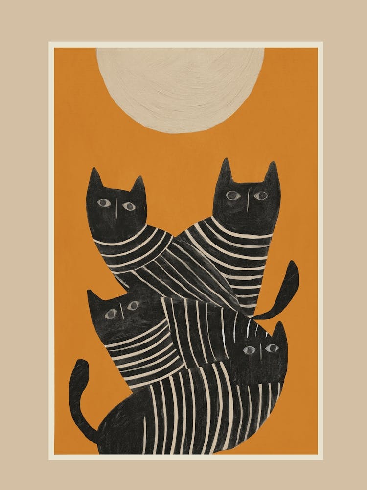 Abstract Black Cats