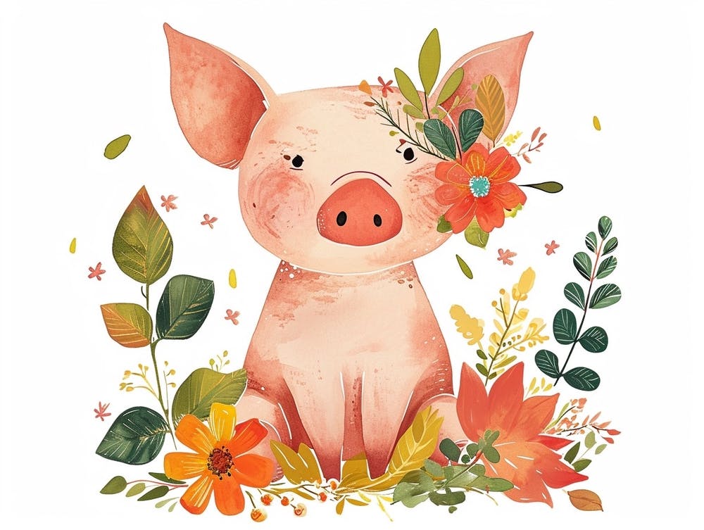 Little Floral Pig 2