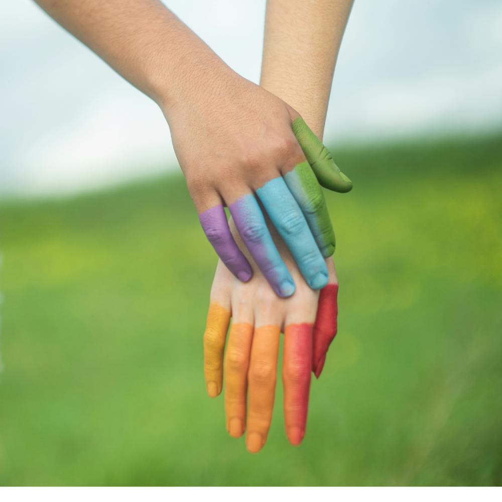 Rainbow Painted Hands