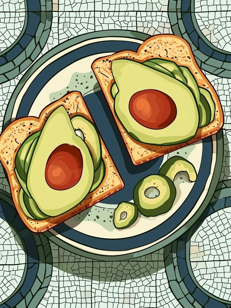 Avocado On Toast Tiled Background 2