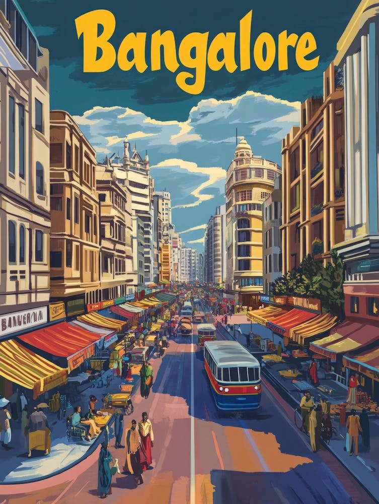 Aihrgdesign A 1970s Inspired Travel Poster For Bangalore