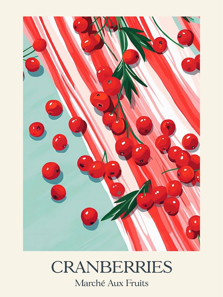 Marche Aux Fruits Cranberries Fruit Summer Illustration 3