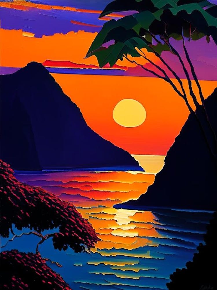 Tropischer Bucht Sonnenuntergang