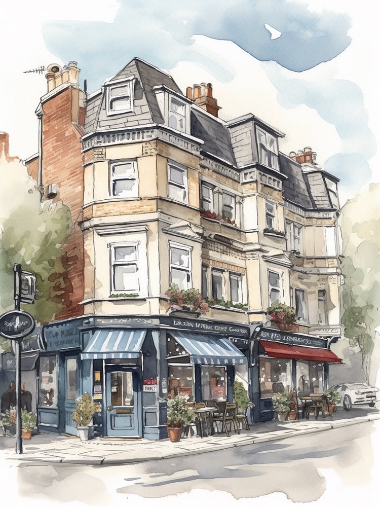 Romford London Neighborhood, Watercolour 1