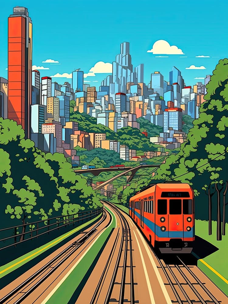 Rio De Janeiro, Brazil, Flat Illustration 2