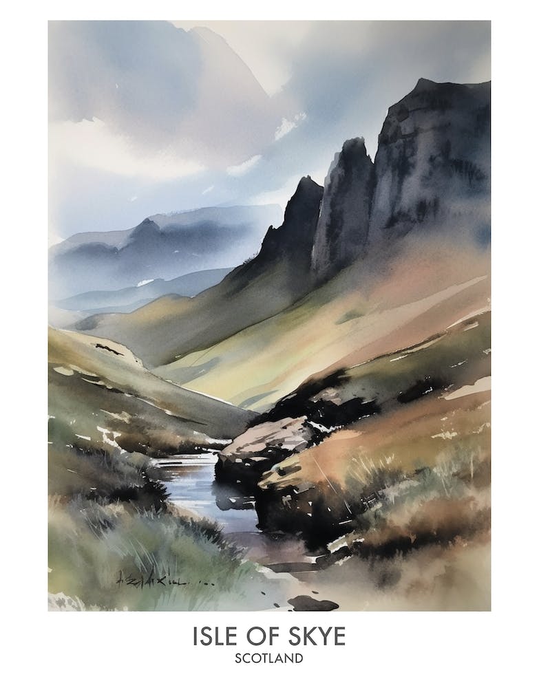 Isle Of Skye 6 Watercolour Travel Poster