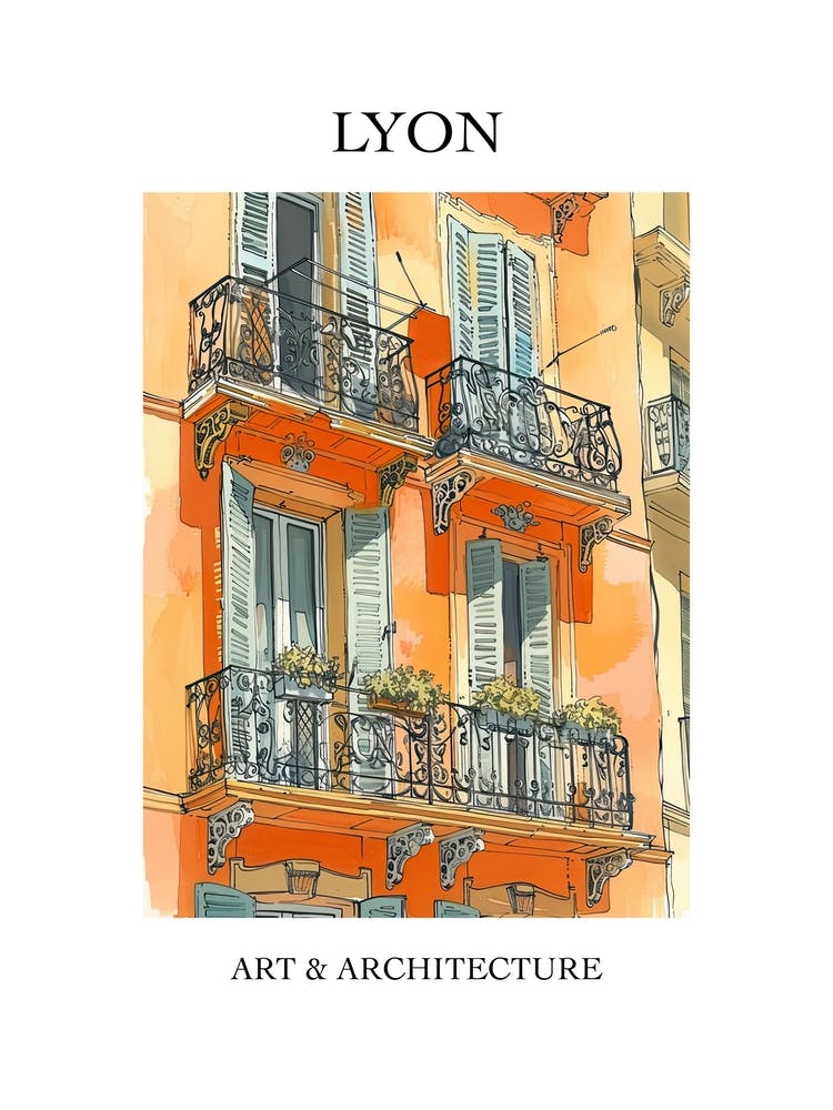 Lyon Travel And Architecture Poster 4
