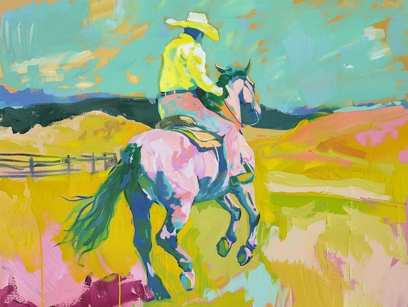 Neon Cowboy In Black Hills South Dakota 1 Painting