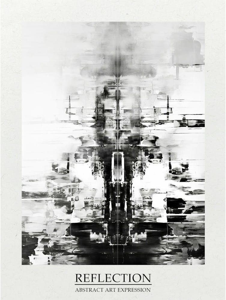 Reflection Abstract Black And White 6 Poster