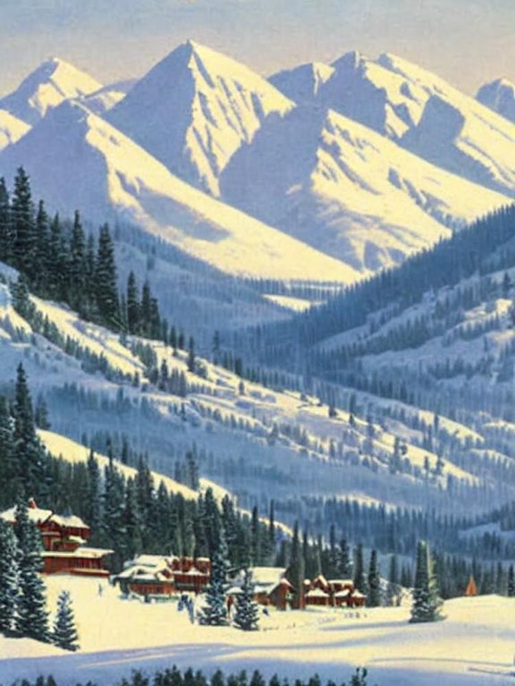 Jackson Hole, Usa Ski Resort Vintage Landschaft 2 Skiposter
