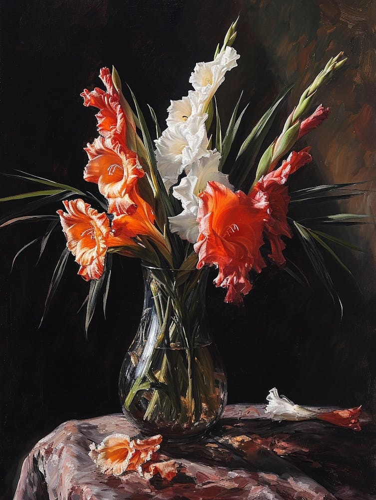 Baroque Floral Still Life Gladiolus 1