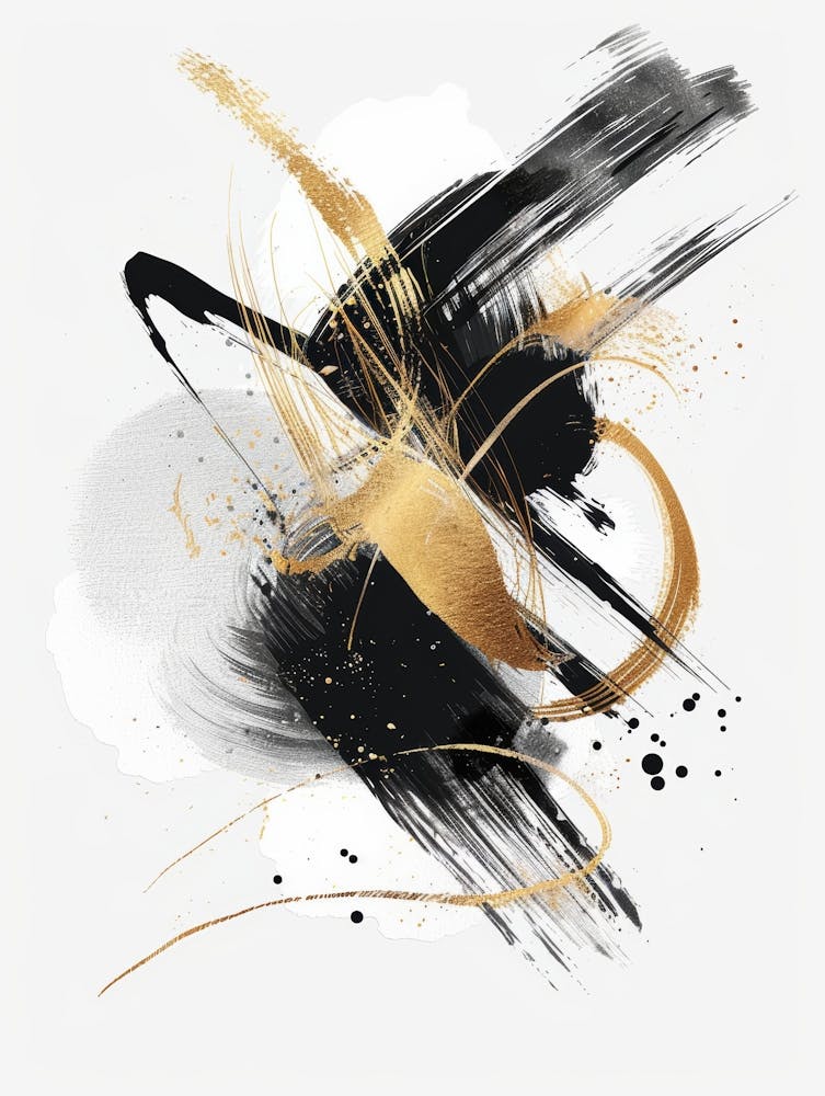 Abstract Black And Gold Painting 57