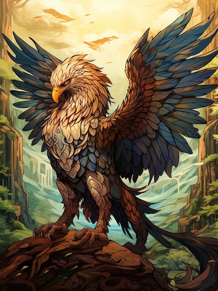 Mythology Griffin Digital Illustration 1