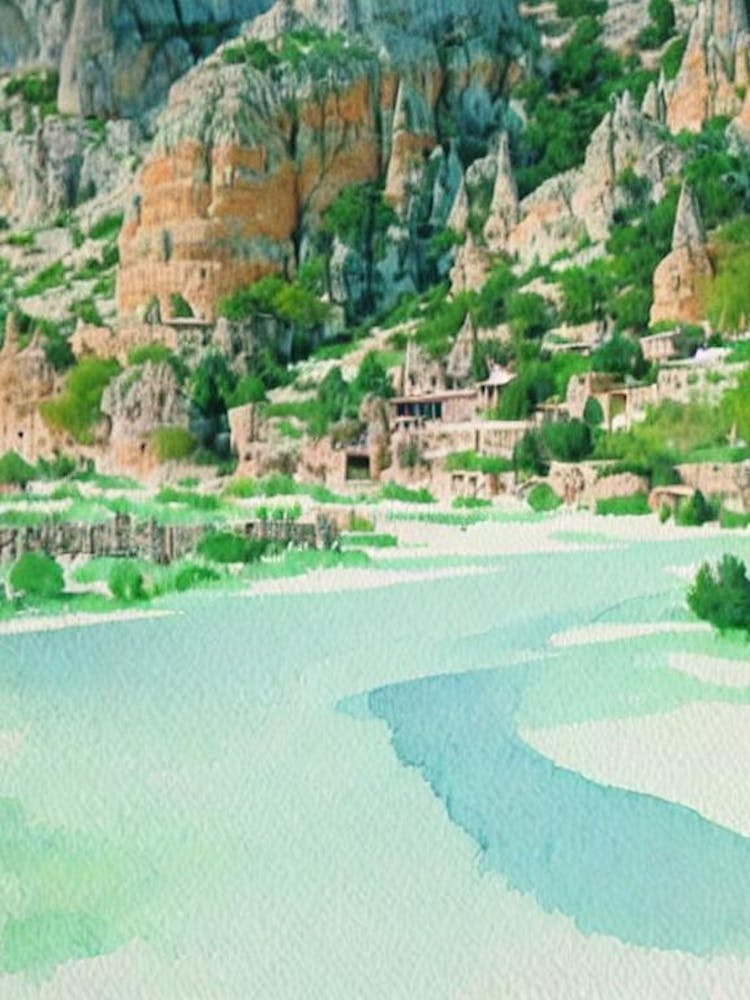 Göreme National Park Turkey Water Colour Poster