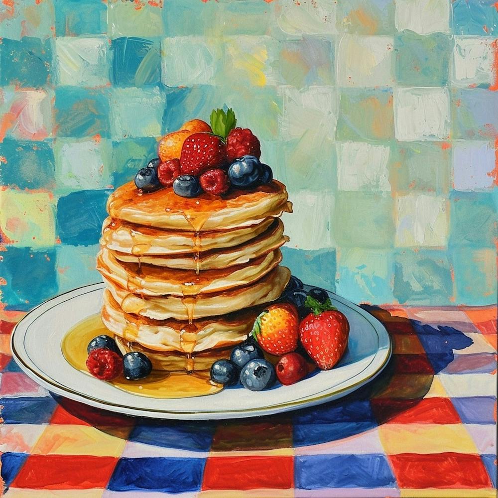 Pancakes With Berries Checkerboard 2