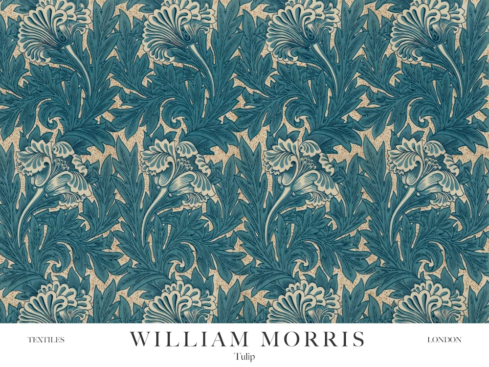 William Morris Prints Tulip Landscape Botanical Vintage