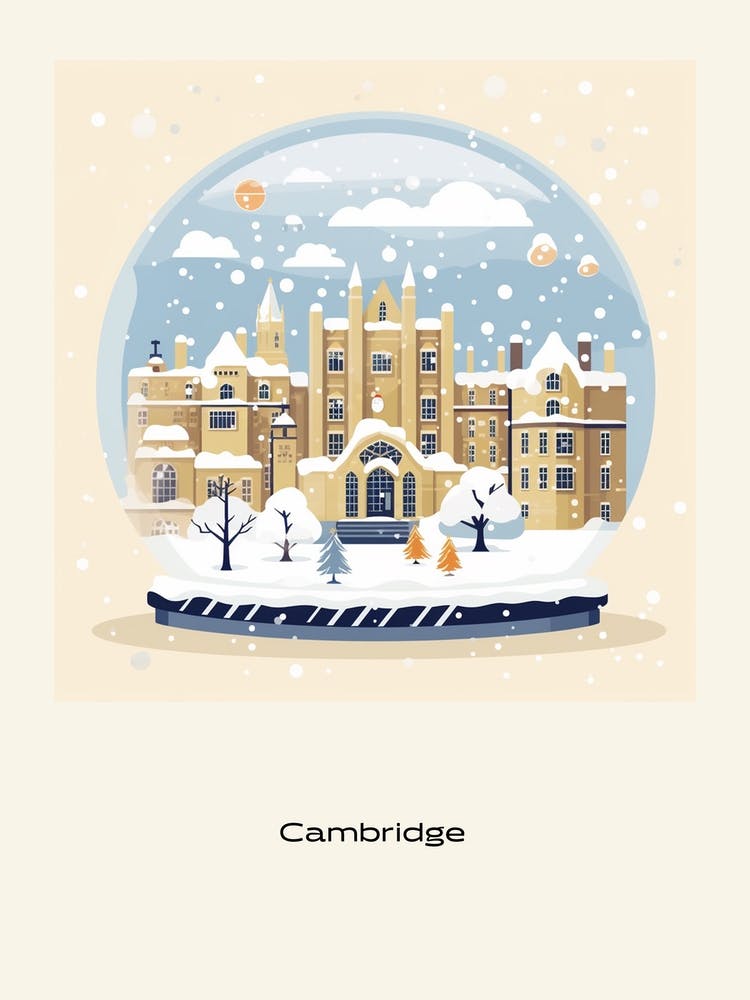 Cambridge United Kingdom 1 Snowglobe Poster