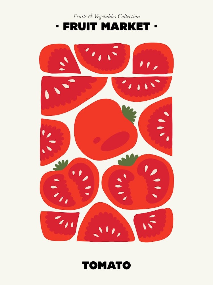 The Fruit Market Tomato Illustration Maximalist