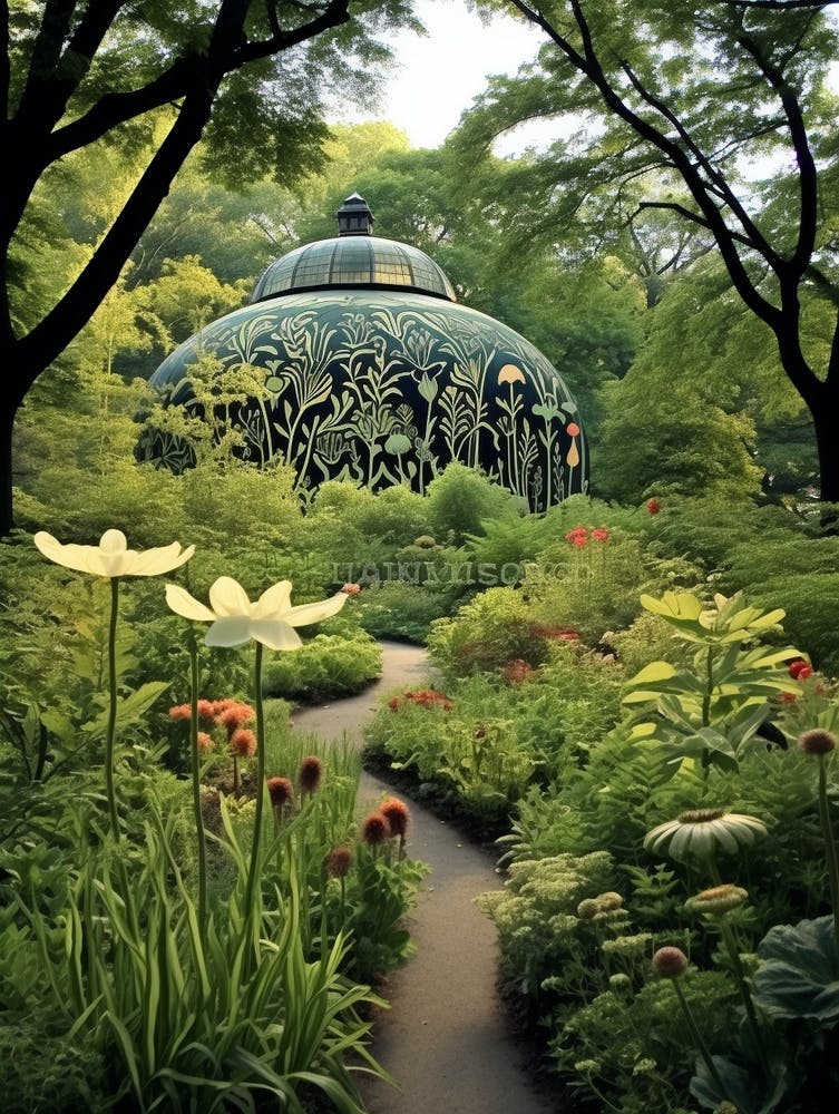Central Park Conservatory Garden Usa Henri Rousseau Style 2
