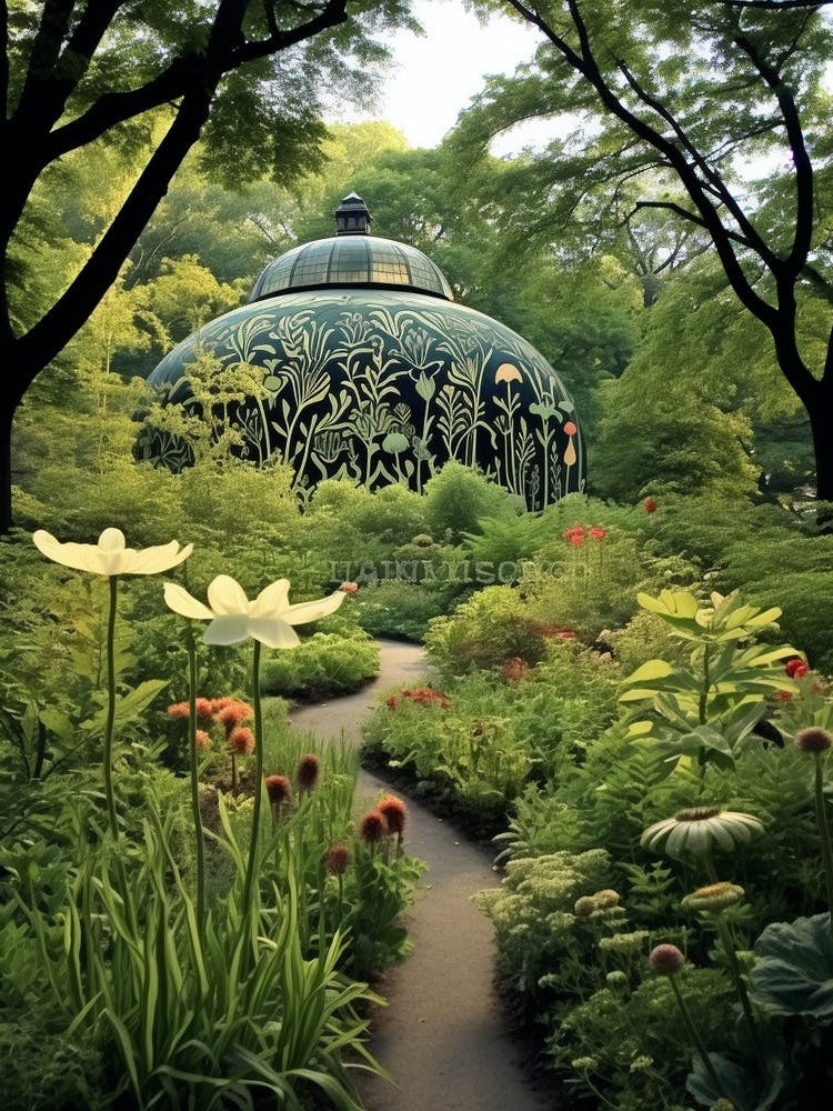 Central Park Conservatory Garden Usa Henri Rousseau Style 2