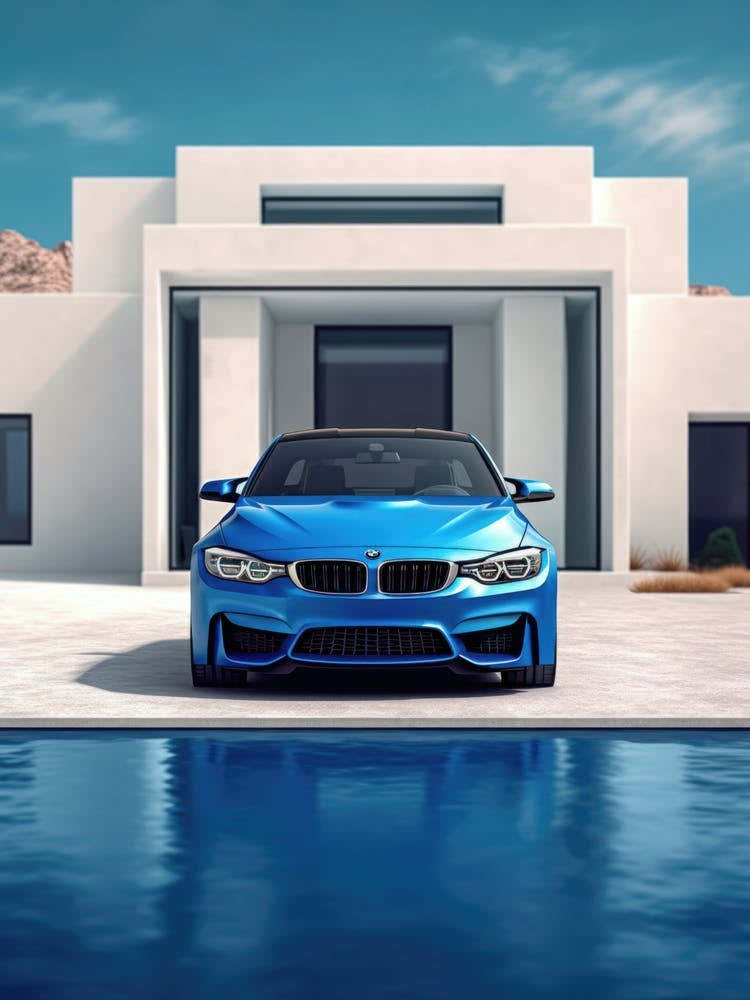 BMW M4 Blue Luxury Car