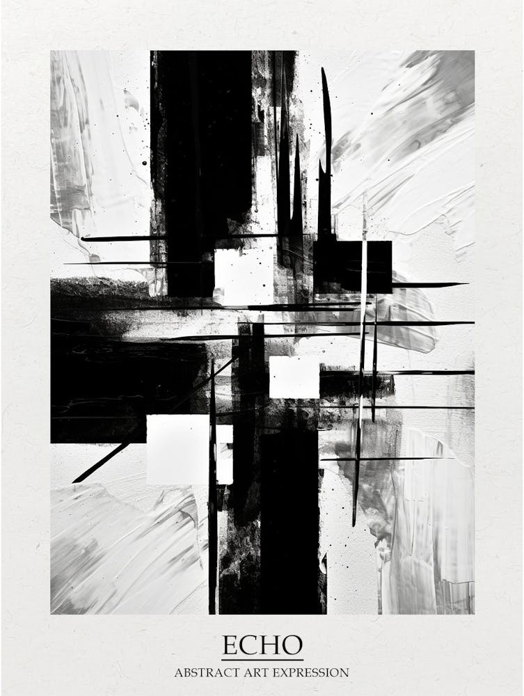 Echo Abstract Black And White 3 Poster
