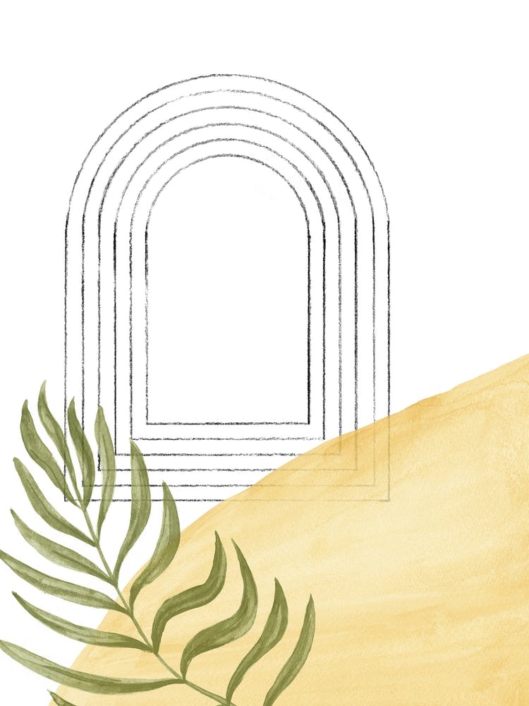 Arch and palm leaf