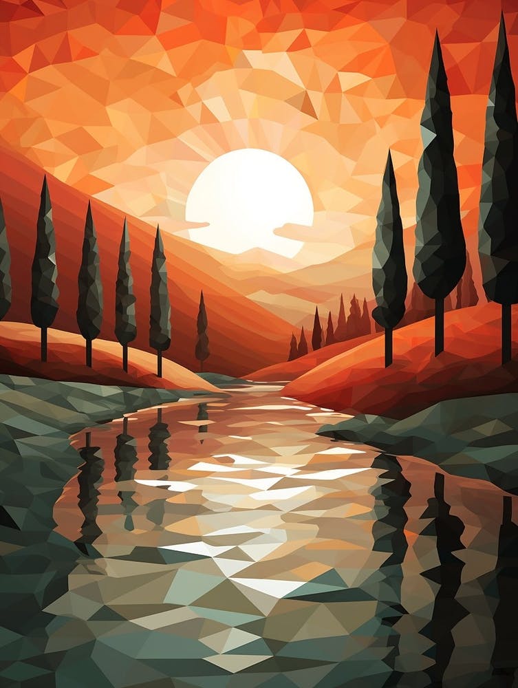 Landscape Geometric Abstract Illustration 5