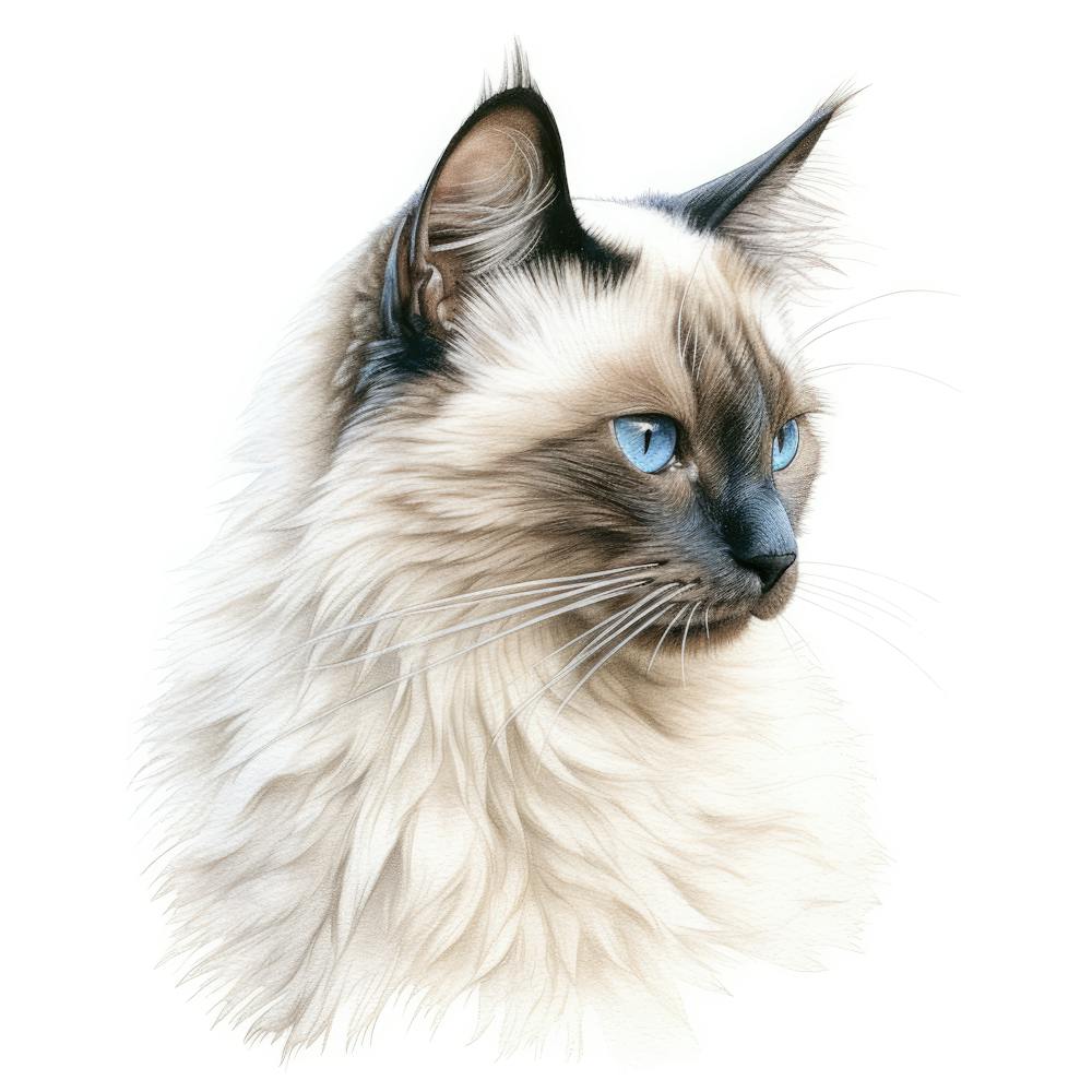 Colourpoint Cat Portrait