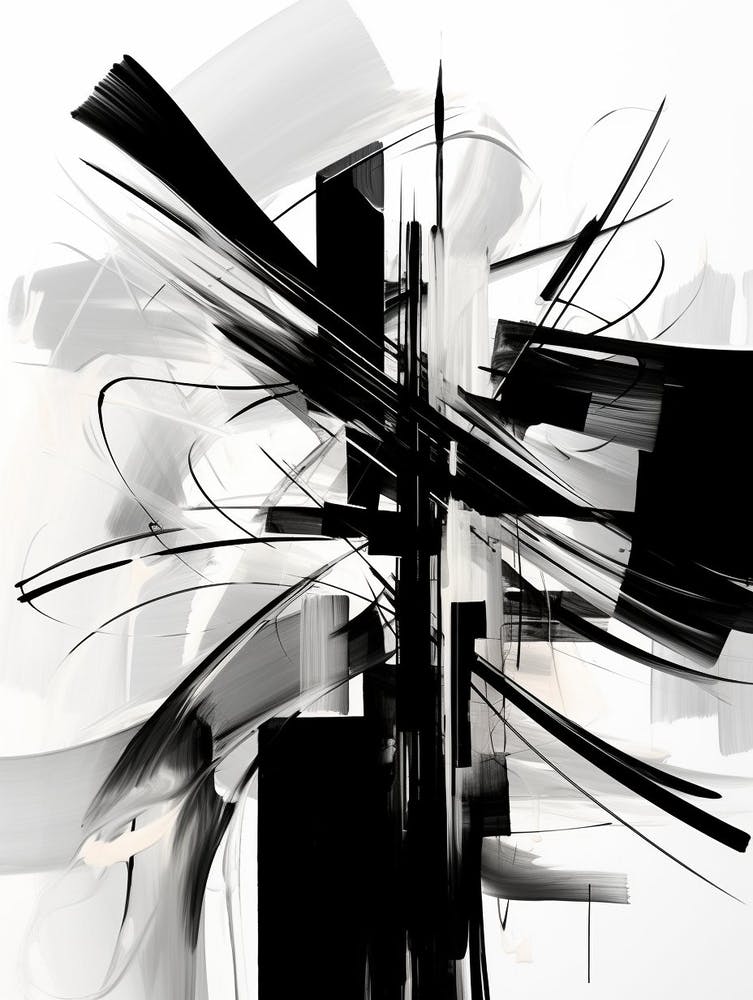 Elegance Abstract Black And White 3