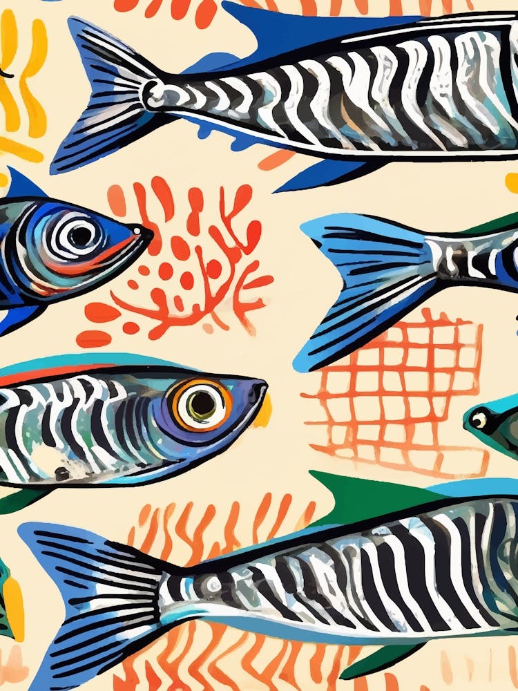 Retro sardines, Colorful Fishes