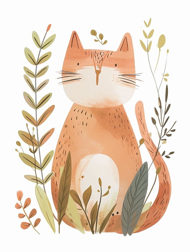 Cymric Cat Clipart Illustration 5