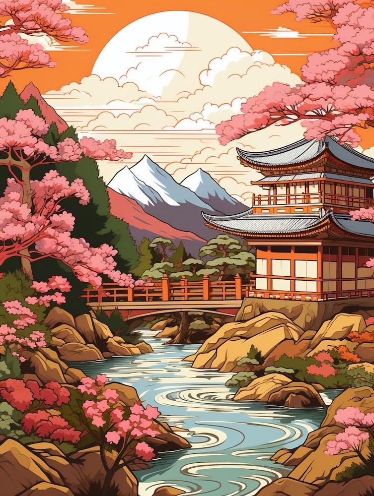 Kenrokuen Japan Gardens Illustration 1