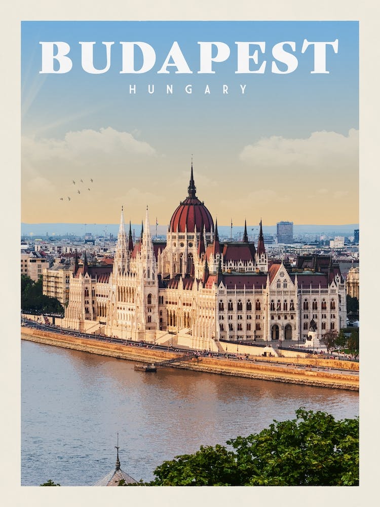 Budapest Hungary Travel Poster