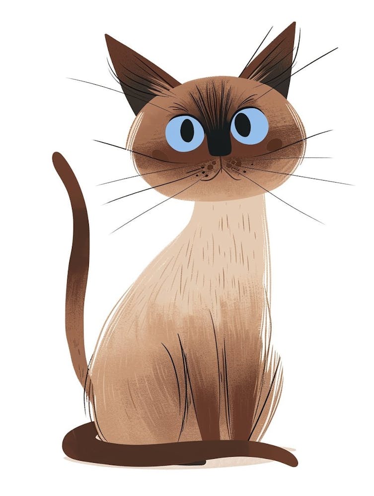 Burmese Cat Clipart Illustration 4