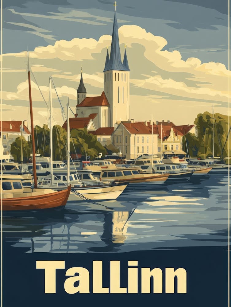 Aihrgdesign A Retro Travel Poster For Tallinn 2
