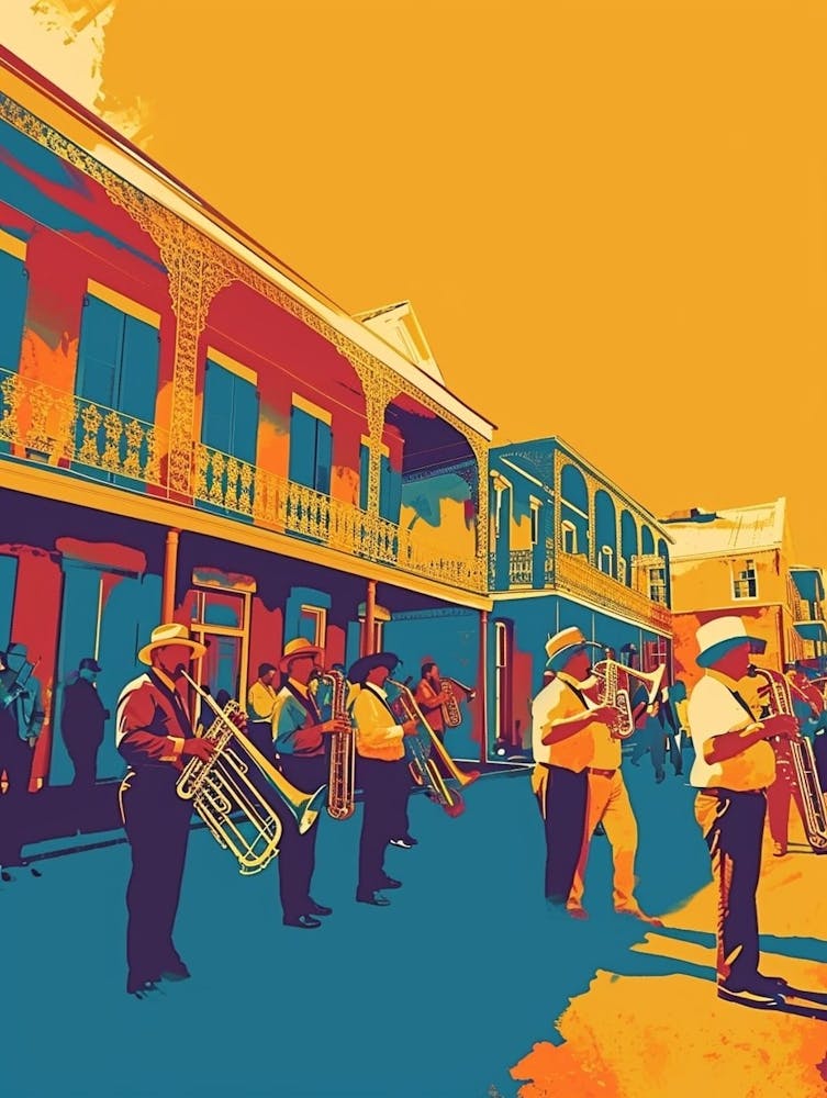 New Orleans Jazz National Historic Park Retro Pop Art 4