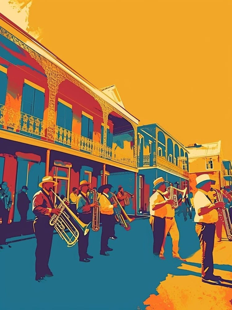 New Orleans Jazz National Historic Park Retro Pop Art 4