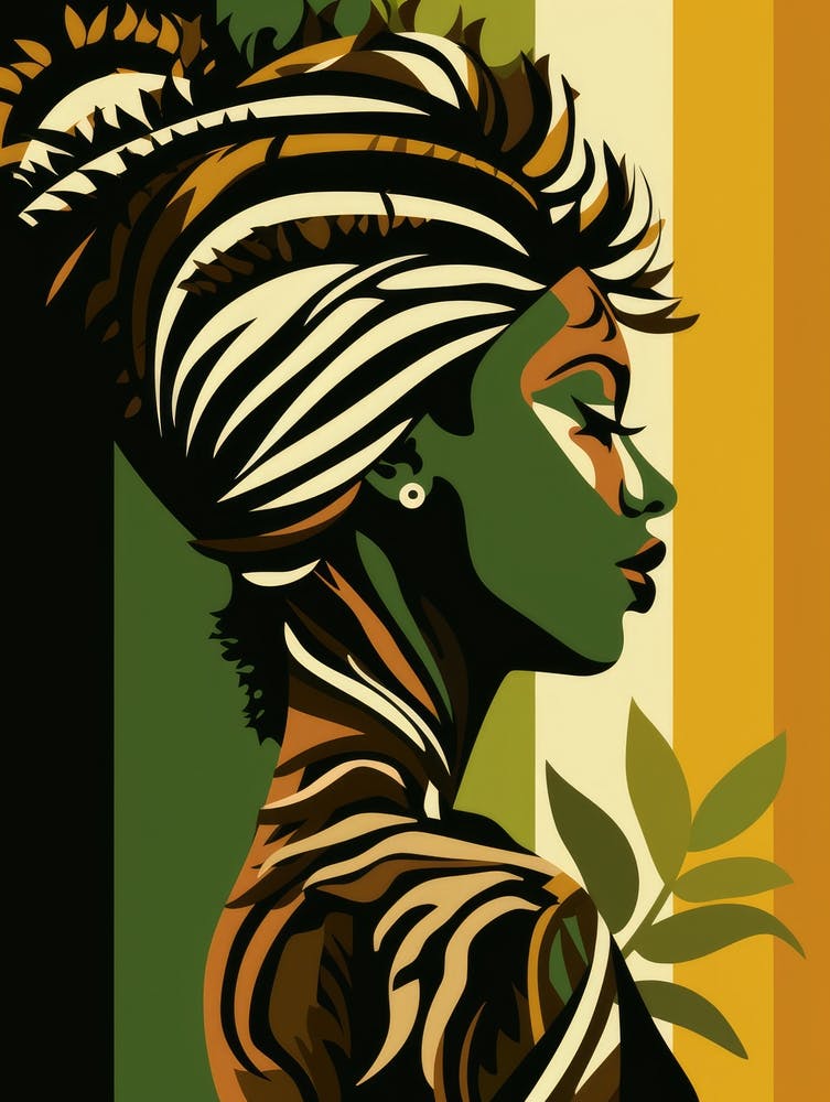 African Woman With Zebra Print
