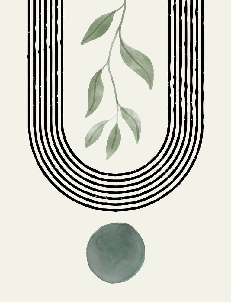 Green Mid Century Print