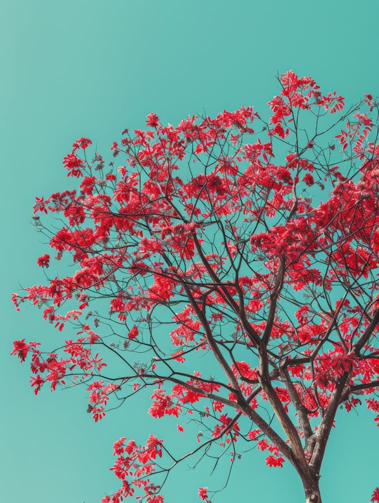 Red Tree Against Blue Sky 8