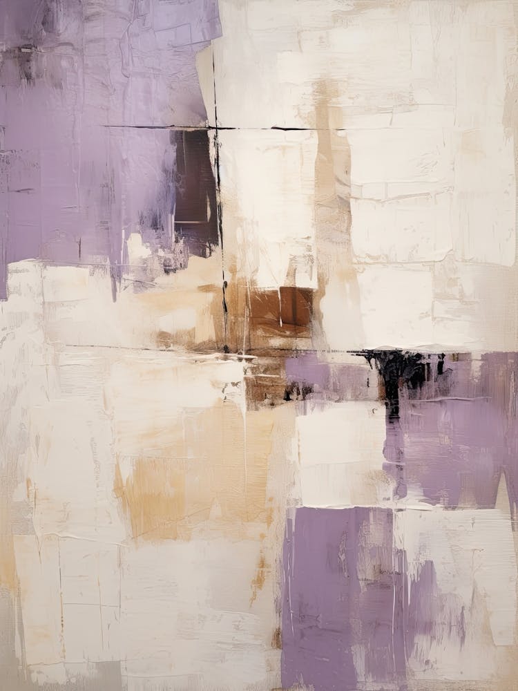 Purple And Brown Abstract Raw Painting 3