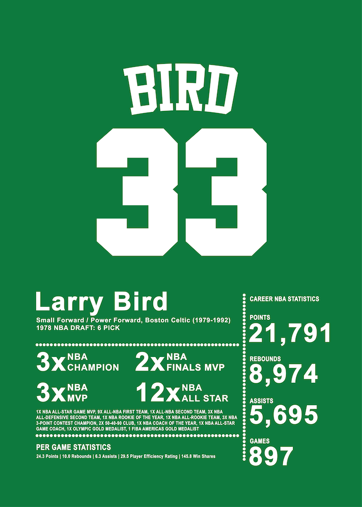 Larry Bird Celtics Basketball