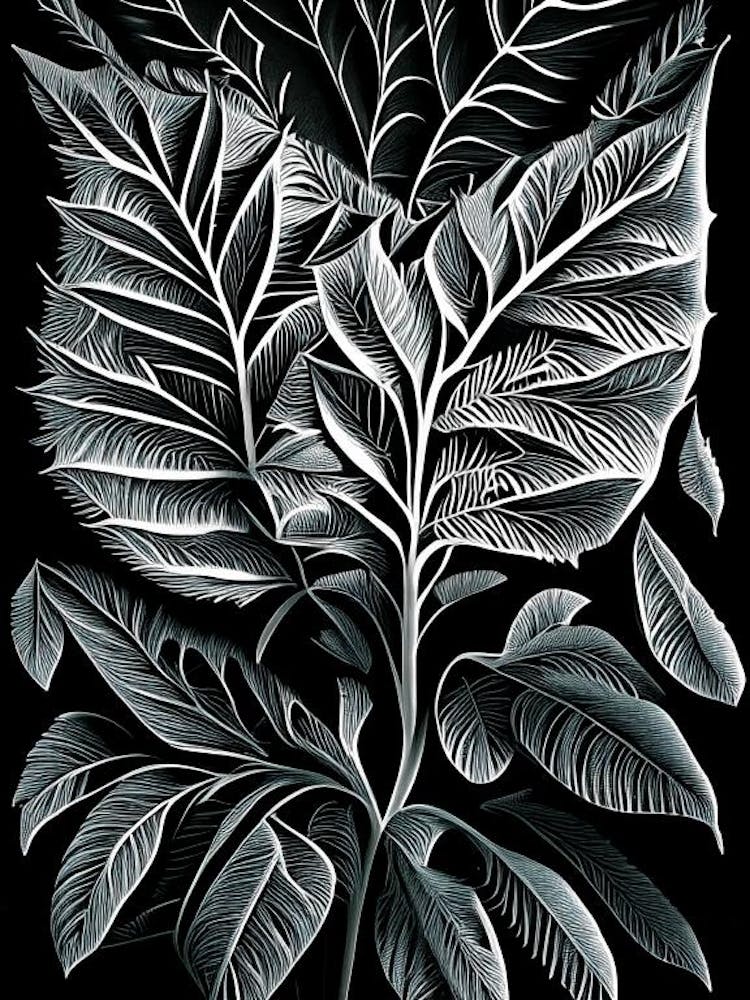 Australian Native Mint Leaf Linocut 3