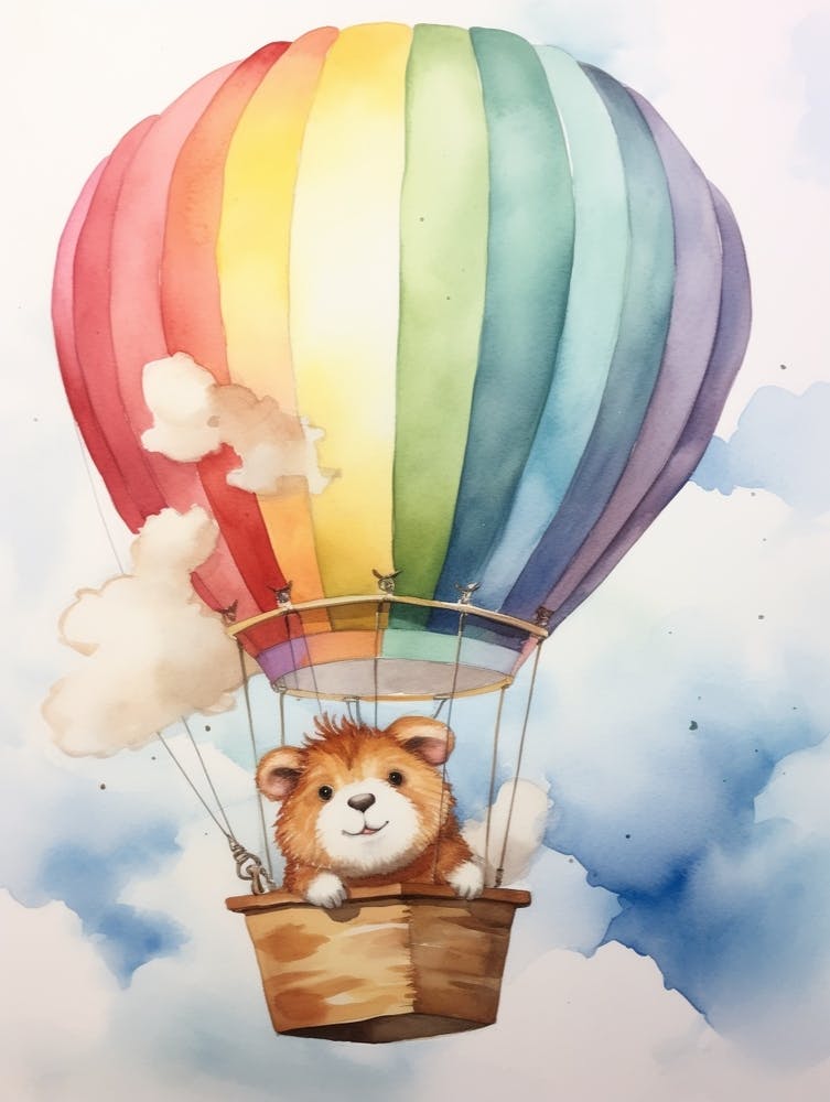 Baby Guinea Pig 1 In A Hot Air Balloon